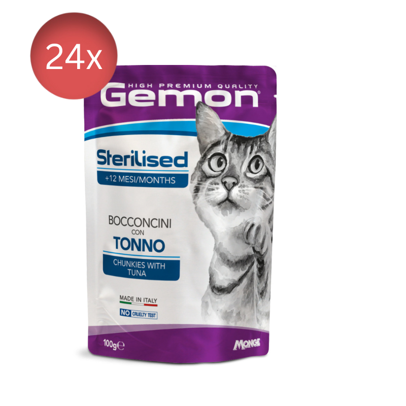 Pliculețe Gemon cu Ton 24X100g- Pisici Sterilizate