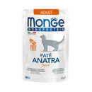 28x85g Plicuri MONGE Pate Monoprotein Adult cu Carne de Rață Hrana Umeda Pisici