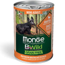 24x400g Conserve MONGE B-Wild Mini Adult fără cereale cu Rata Zukkini si Dovleac - Hrană Umedă Câini