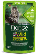 28x85 Plicuri MONGE B-Wild Steril fără cereale cu Mistret - Hrana Umeda Pisici PROMO