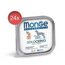 24x150g Pate MONGE Monoprotein Adult cu Cerb - Hrană Umedă Câini PROMO