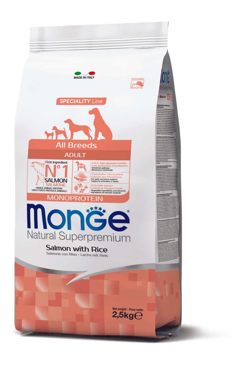 Monge Adult cu Somon si Orez 2.5 kg | Superpremium PROMO