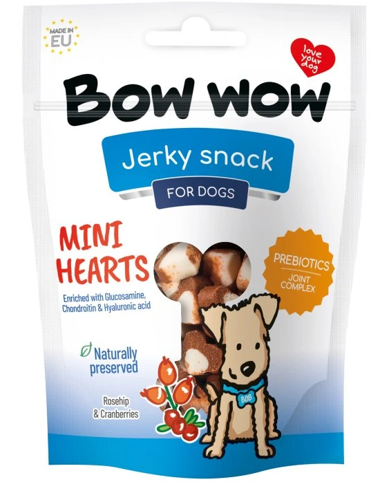 Bow Wow Inimioare de carne, cu glucozamină și condroitină  80g COD: BW621