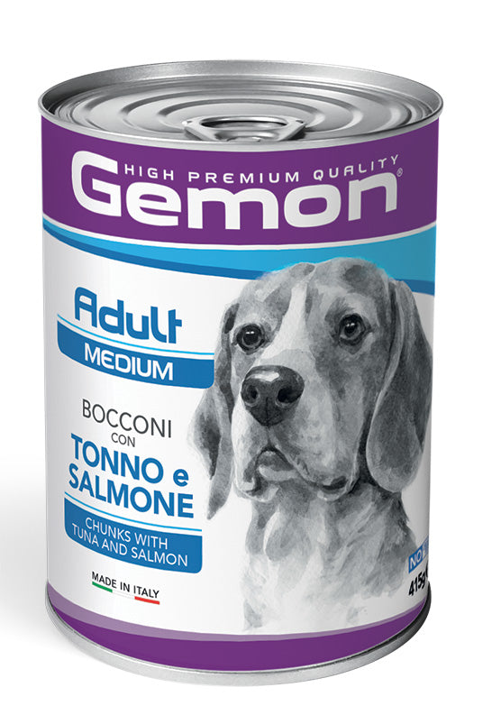 Conserve Gemon cu Ton si Somon 24X415g - Câini Adulți Talie Medie