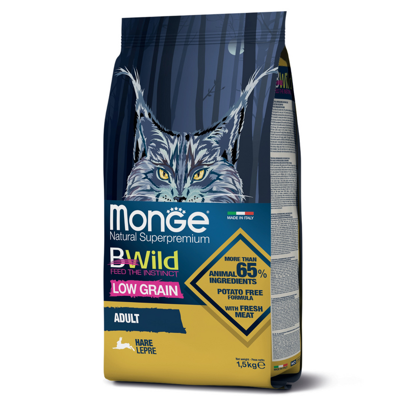 Monge B-Wild Pisici Low Grain Iepure | 1.5 kg