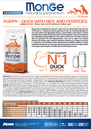 Monge Caini Puppy Monoprotein Rata, Orez, Cartofi | 15 kg PROMO