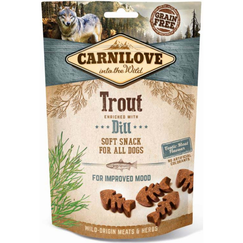 CARNILOVE Recompense Semi Moist pentru câini, cu Păstrăv şi Mărar 200g