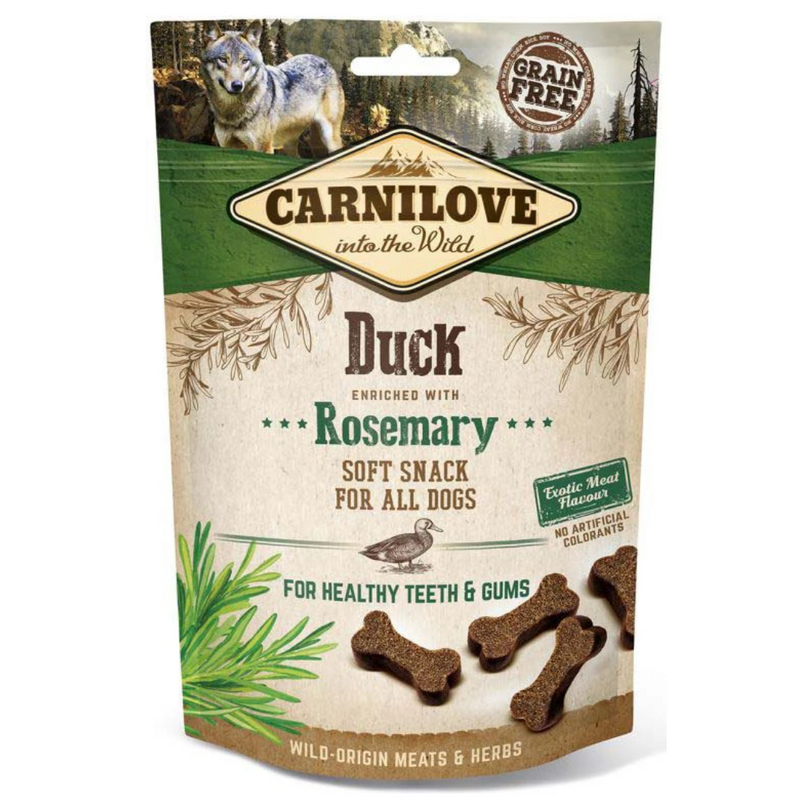 CARNILOVE Recompense Semi Moist pentru câini, cu Raţă şi Rozmarin 200g