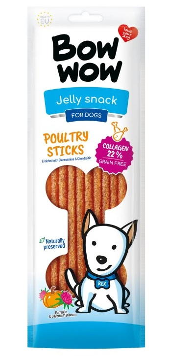 Bow Wow Sticks cu Pui și Colagen 65 g COD: BW882