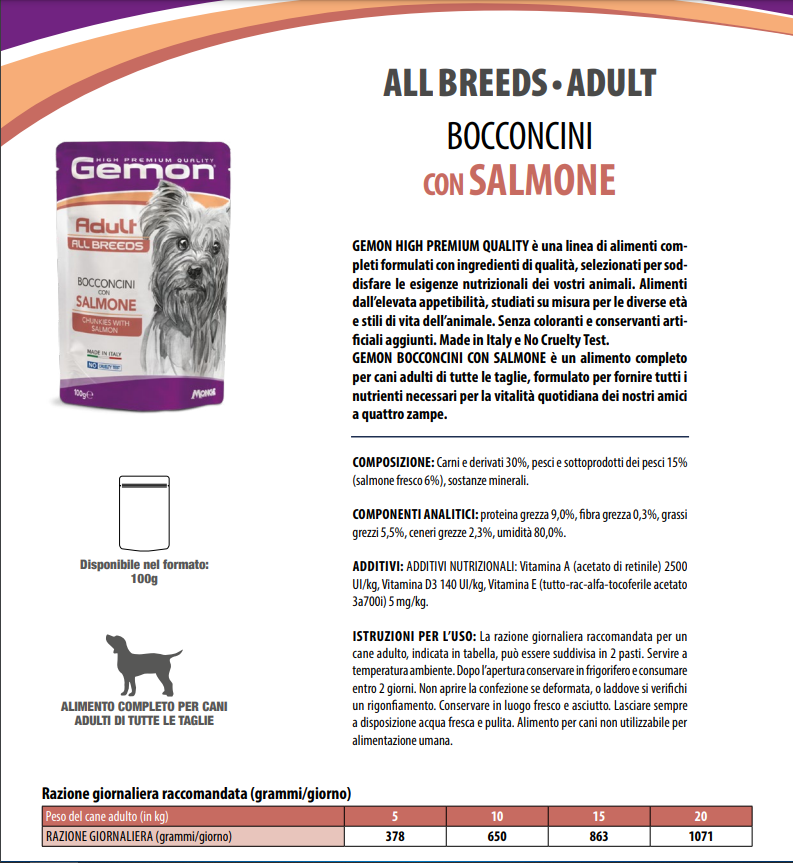 24x100g Plicuri Gemon Adult All Breeds cu Somon PROMO