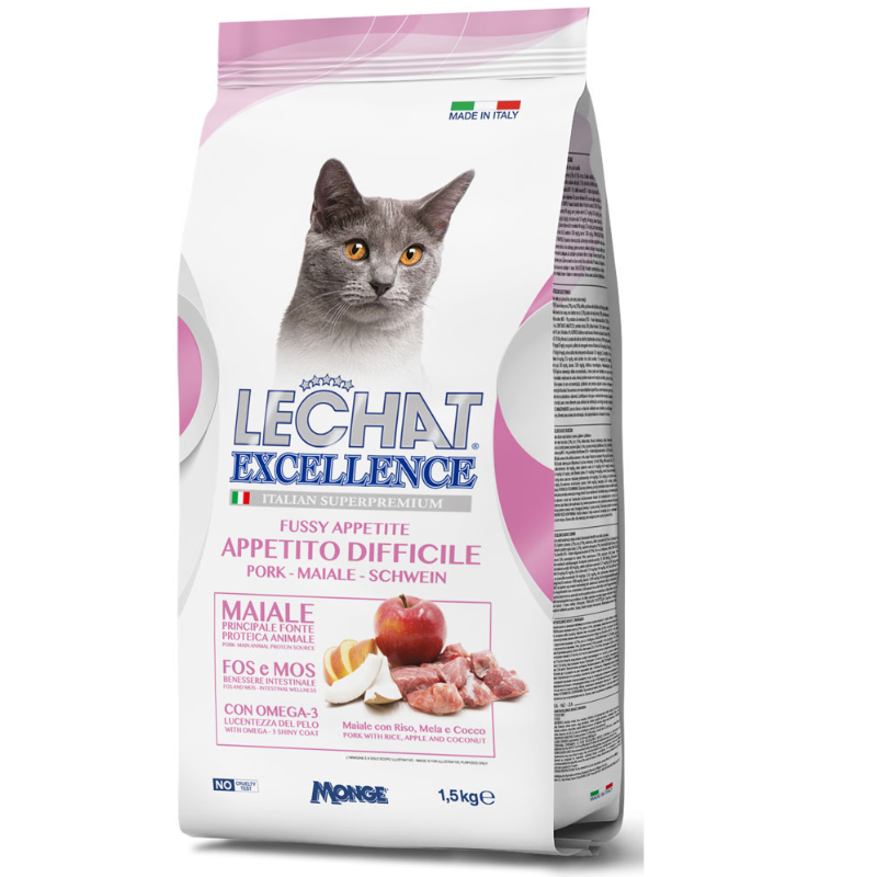Lechat Excellence Pisici Fussy Appetite Porc | 1.5 kg