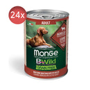 24x400g Conserve MONGE B-Wild Adult fără cereale cu Miel, zukkini și dovleac - Hrană Umedă Câini