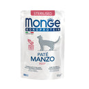 28x85g Plicuri MONGE Pate Monoprotein Adult cu Carne de Vita Hrana Umeda Pisici Steril