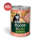 24x400g Conserve MONGE B-Wild Adult fără cereale cu Somon, zukkini și dovleac - Hrană Umedă Câini