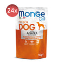 24x100g Plicuri MONGE Grill Senior cu Rață - Hrana Umeda Caini