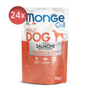 24x100g Plicuri MONGE Grill Adult cu Somon - Hrana Umeda Caini