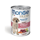 24x400g Conserve MONGE Fresh Junior cu Vițel - Hrana Umeda Caini