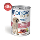 24x400g Conserve MONGE Fresh Junior cu Vițel - Hrana Umeda Caini