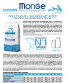 Monge Adult Light cu Somon si Orez 12 kg | Superpremium PROMO