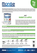 24x400g Pate MONGE Monoprotein Adult cu Iepure și Mere - Hrană Umedă Câini